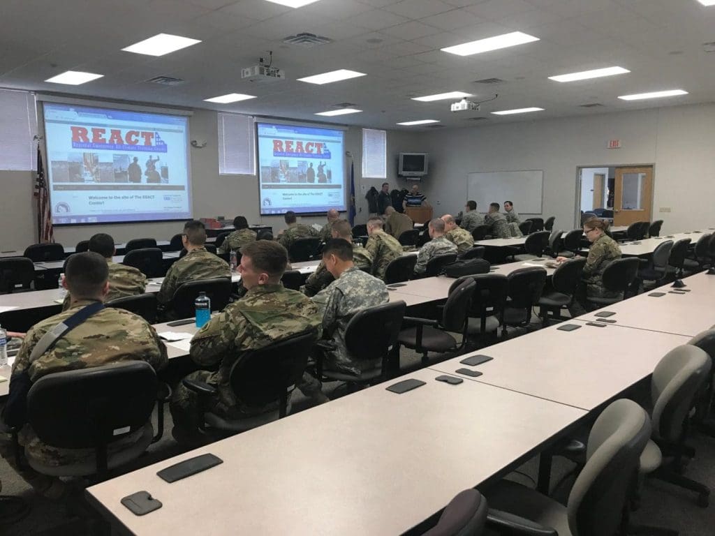 A react classroom with an active class going on