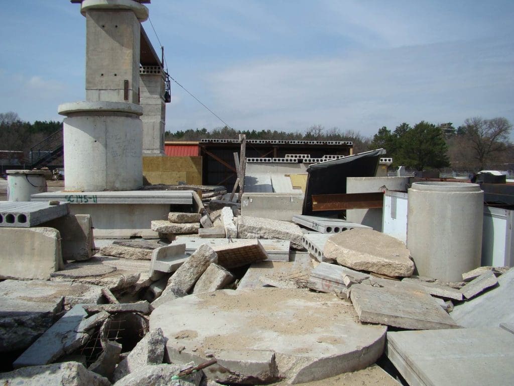 A heavy pile of rubble